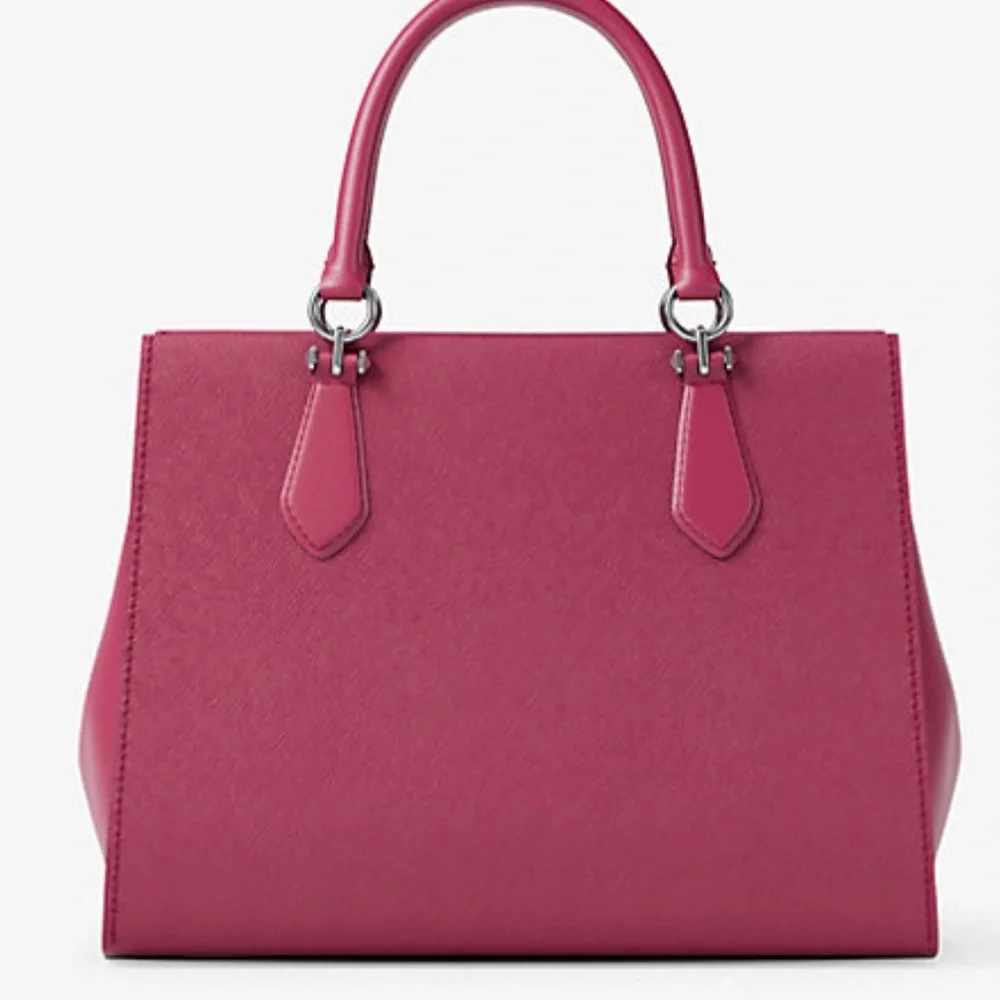 MICHAEL KORS Marilyn Medium Saffiano Leather Satchel Dark Raspberry  NWT